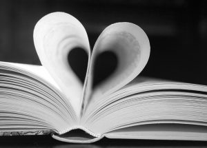a book with pages shaped like a heart