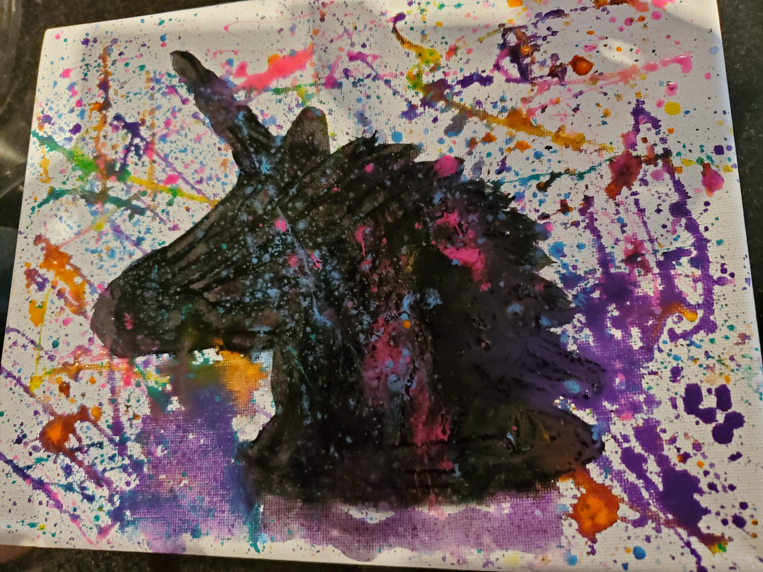 unicorn splatter art