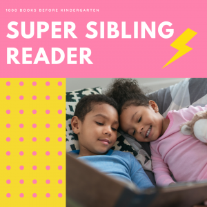 super sibling reader two children reading a book