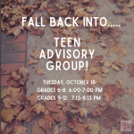 Teen Advisory Group 10_18