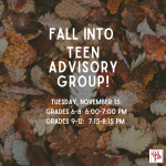 Teen Advisory Group 11_15