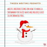 Tween Writing Prompt Dec