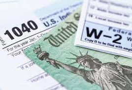 the 1040 form and a W-2