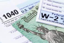 the 1040 form and a W-2