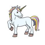 Vector illustration of unicorn isolated on white background.