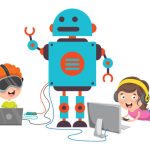 Little Happy Kid Using Technology