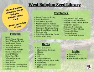 List of seeds available for the season.