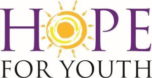 Hope for Youth Logo with the O in Hope a sun.