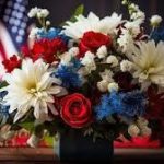 Red White and Blue Flower Arrangements