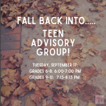 Teen Advisory Group 9 17