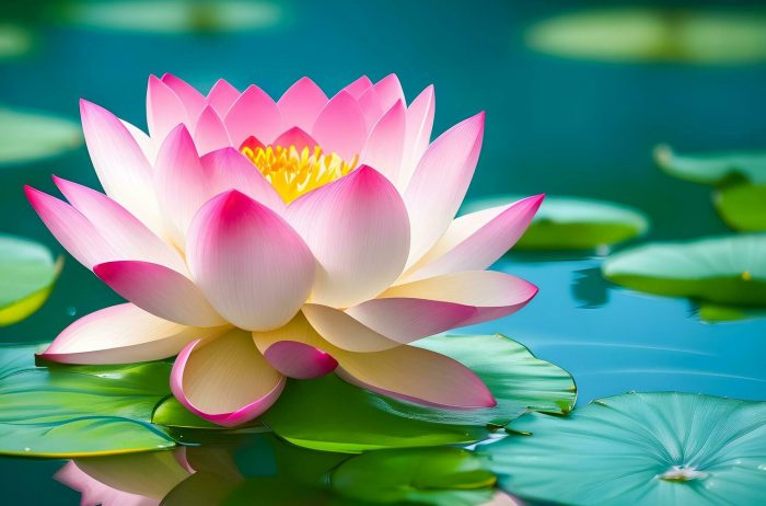 Lotus flower on a pond