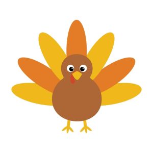 clip art turkey with yellow and orange feathers