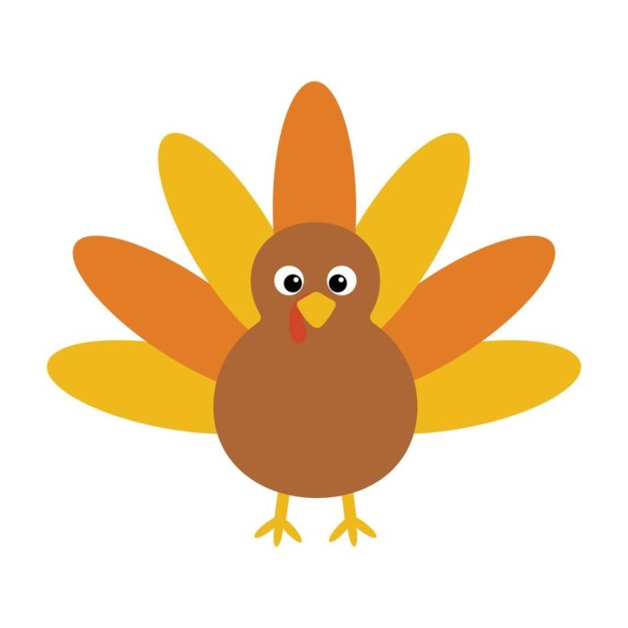 clip art turkey with yellow and orange feathers