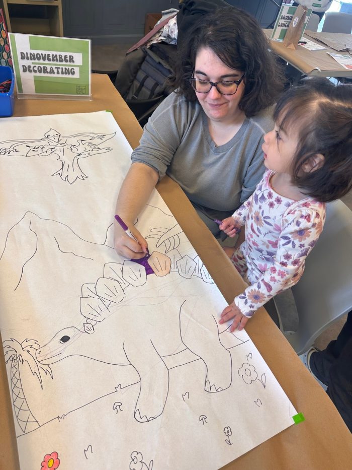 mom and baby coloring