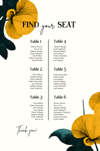 Seating Chart Poster Sample