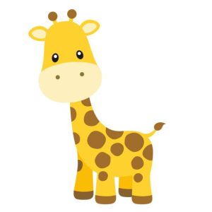 cute, colorful giraffe cartoon vector illustration.