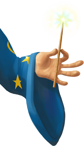 wizard holding a wand