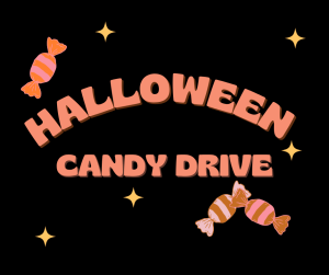 halloween candy drive with candy and stars clipart
