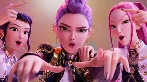 The 3 characters from the animated KPOP Demon Hunters.