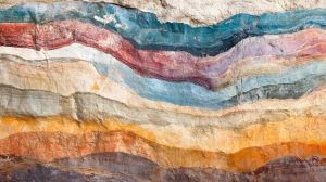 Mountain rock layers in different colors