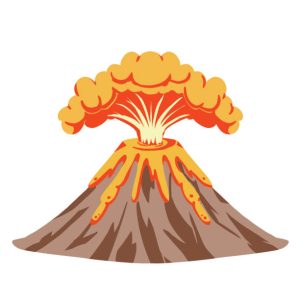 Clip art of simple volcanic eruption